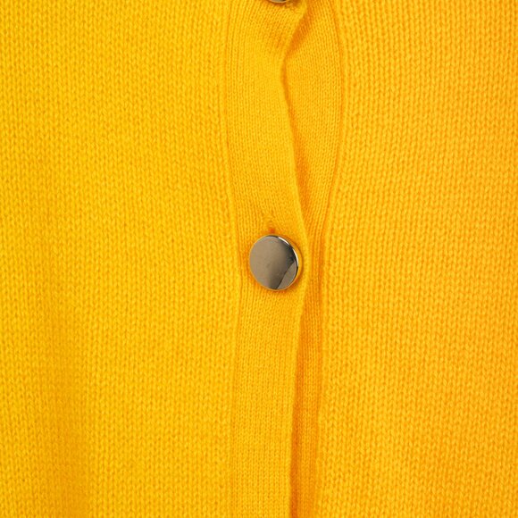 Dorothee Schumacher Yellow Cashmere Cold-Shoulder Cardigan - Picture 6 of 9